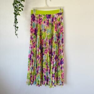 NWT Loyd/Ford Vega Floral Pleated Midi Skirt Sz M